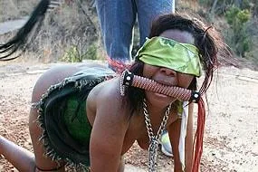 Ebony Whipped in Jungle
