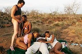 Interracial Foursome in Africa
