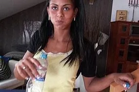 Ebony Showers Before Massage