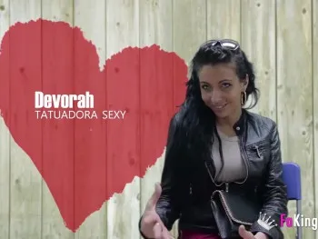 Debora, the Submissive Tattoo Artist Comes to First Fakings to Fuck a Hot Latino