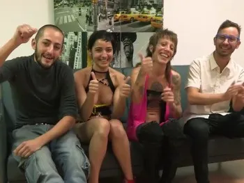 It Was Bound to Happen! Demonchic Freaks Out in the Middle of the Couples' Exchange When She Sees Her Boyfriend Fucking Another Girl