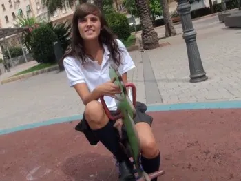 Ainara Comes Back to School. the 18 Years Old Schoolgirl Got Away From Home to Fuck at Fakings