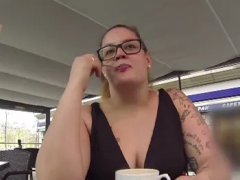 Leti Loves Exhibitionism and Wanks Herself with the Coffee Spoon. at the Cafeteria. in Full View.