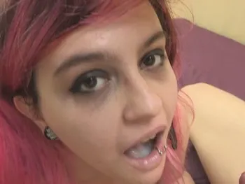 We Cum a Load on Namine's Face. 18Yo Teen Facial.