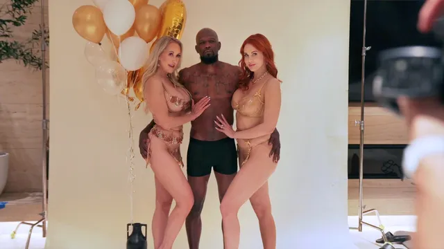 Maitland Ward Brandi Love on Set