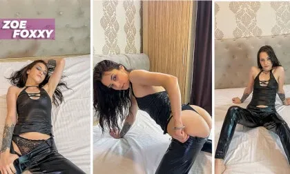 Skinny Teen Teasing and Fucking a Big Dildo