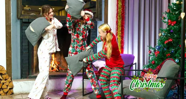 Pillow Fight Waiting for Santa