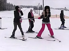 Nicoletta, Linda, Betty and Lilly Skiing