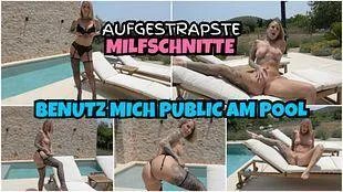 Strapped-On MILF Cuts | Use Me In Public By The Pool