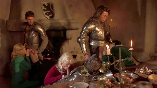 Kathy Anderson, Claudia Adams and Kristie Illenot in a Cosplay Arthurian or