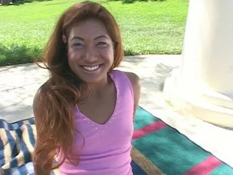 sexy anal asian Lyla Lei outdoors with jizz