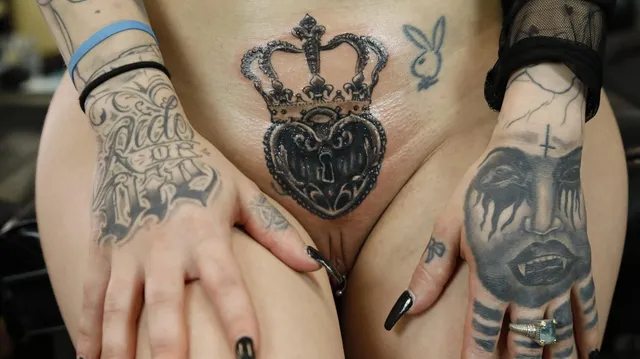 Adriana Lynn Covers Up Her Ex's Name on Her Pussy with Crown Tattoo