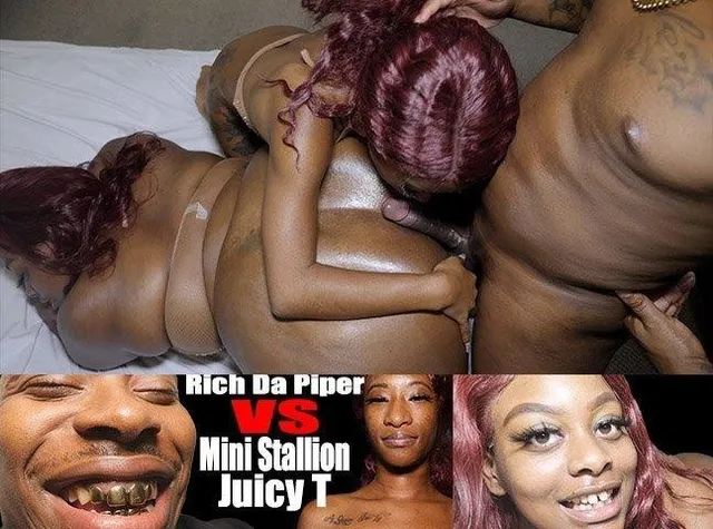 Black Porn Threesome Video...the Tag Team Twins Mini Stallion and Juicy T vs Rich Da Piper