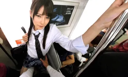 Haruka Hakii - Sticky Schoolgirls on the Train Part 1