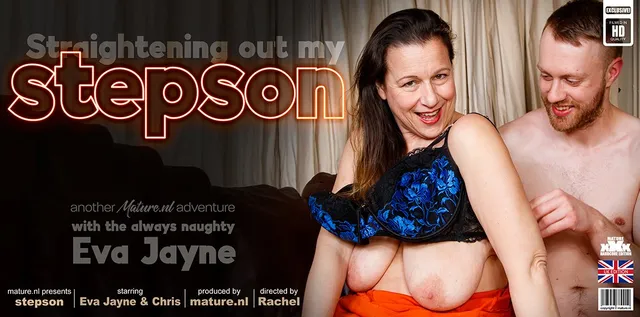Big saggy tits MILF Eva Jayne is straightening out her horny stepson with all her naughty ways