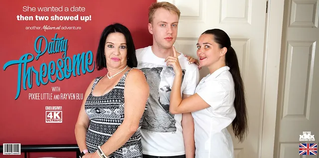 Pixiee Little & Rayven Blu share a big cock in this kinky threesome!