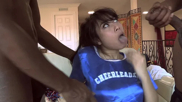 May Lee takes two big black cocks