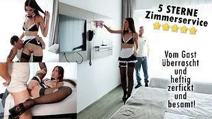 5-Star Room Service! Getting Fucked And Creampied By The Guest!
