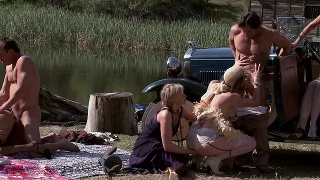 Bobbi Starr, Dylan Ryder, Julia Ann and Natasha Marley outdoor orgy