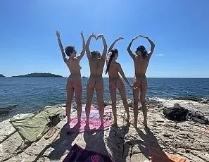 4Girl Naked Sunbathing and Swimming on Island Vacation with Sammy Adriana Miss Pussycat Rebeka Ruby