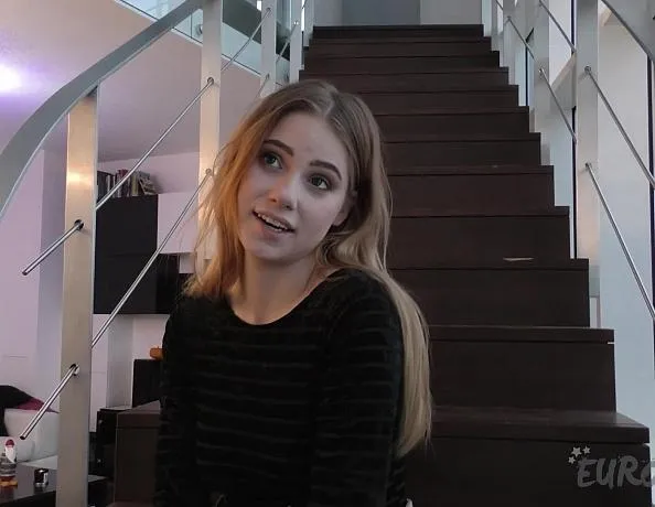 Margarita Going Wild and Dancing Then Finger Masturbating on the White Casting Couch