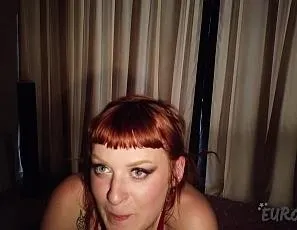 POV Lesbian Sex Miss Pussycat with Ginger Brille Pussy Licking and Double Dildo Fucking