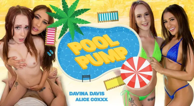 WankzVR - Davina Davis & Alice Coxxx - Pool Pump