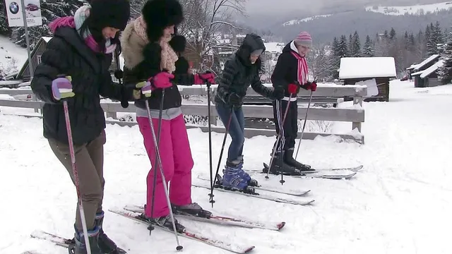 Betty, Emylia, Lily, and Are on a Lesbian Ski Vacation That's Full of Sex