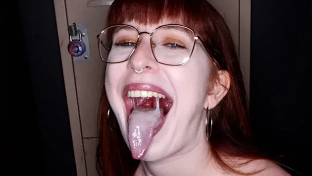 Hot Redhead Swallows It All